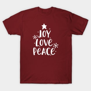 Joy Love Peace Christmas Tree T-Shirt